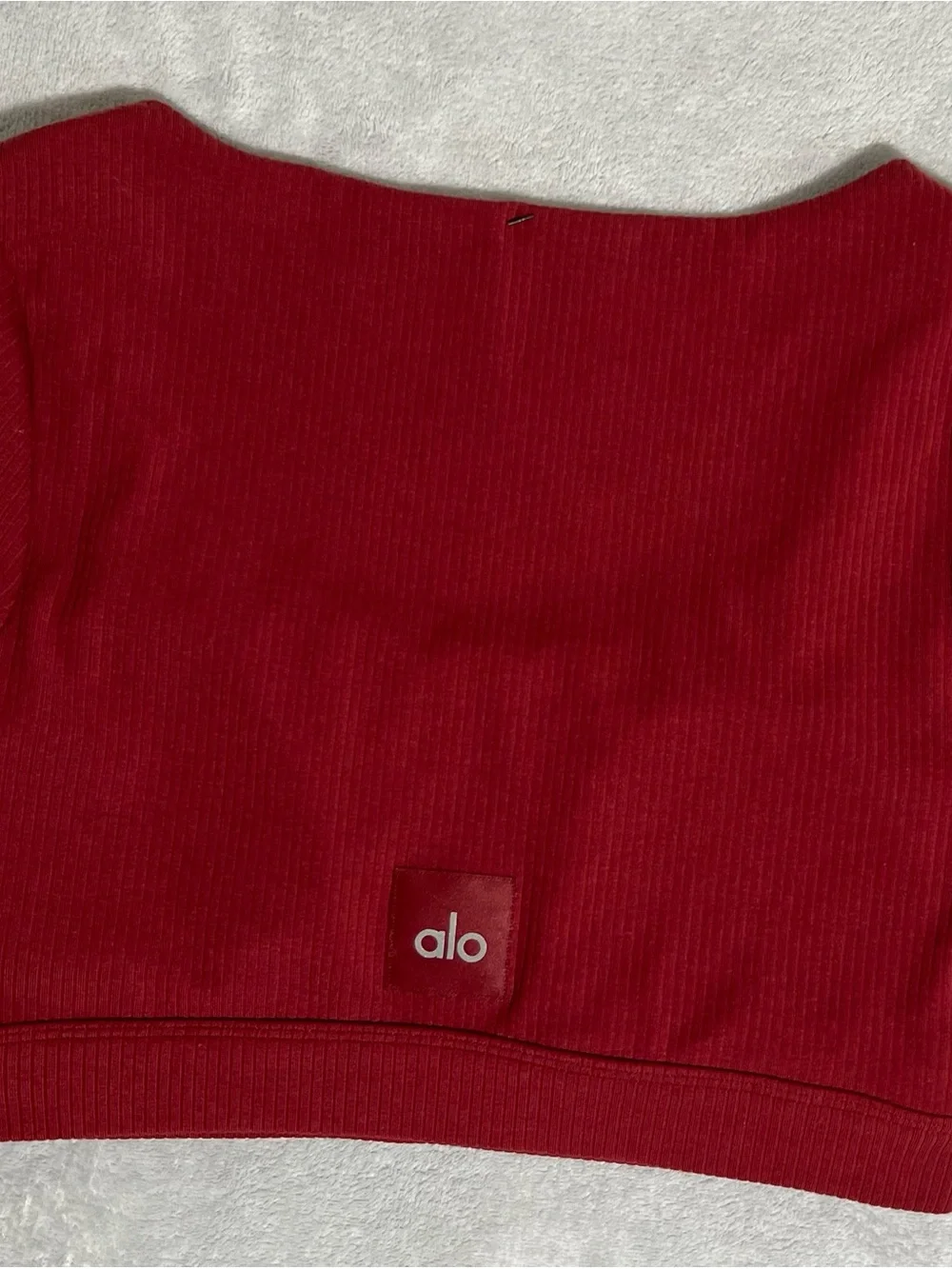 NWOT! Alo Blissful Henley Bra Top. Color Cranberry. Size S - Picture 11 of 16